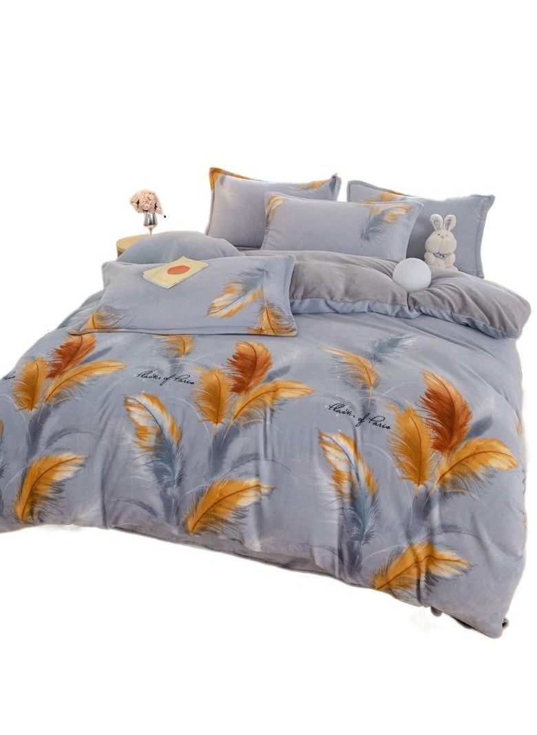 Generic - Printed Maple Leaf Comfortable and Breathable Four Piece Set - Image 1