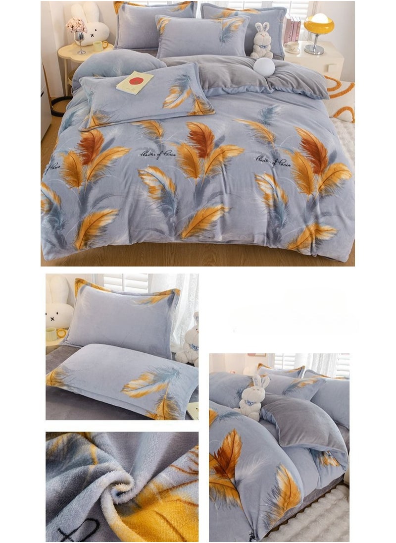 Generic - Printed Maple Leaf Comfortable and Breathable Four Piece Set - Image 1