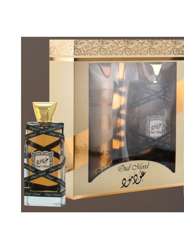 Lattafa - LATTAFA OUD MOOD GIFT SET EDP 100ML + 200ML DEODORANT - Image 1