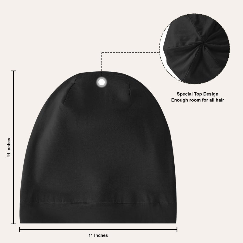 ZHENSILK Silk Satin Lined Bonnet Hair Bonnet for Sleeping Slouchy Night Sleep Cap Hat for Women Adjustable Beanie Hair Wrap for Curly Natural(Black, 1Pcs) - Image 4