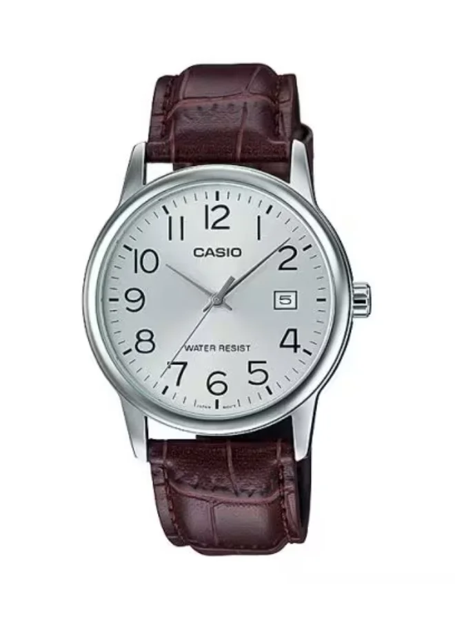 CASIO Men's Leather Analog Watch MTP-V002L-7B2 - 37 mm