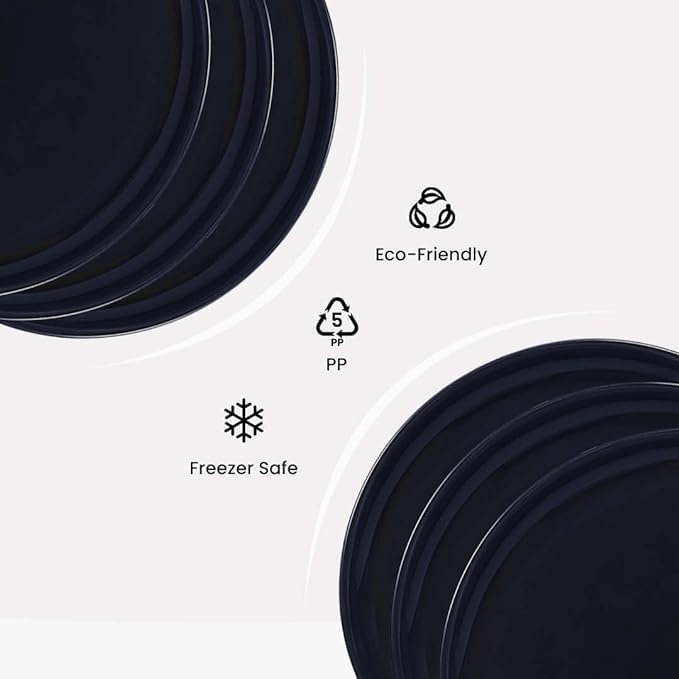 Everbuy Round Microwave Safe Dinner Plates for Serving Office/Party/Home/Dining Table/Kitchen/Restaurant (Set of 12 Plates) - Image 5
