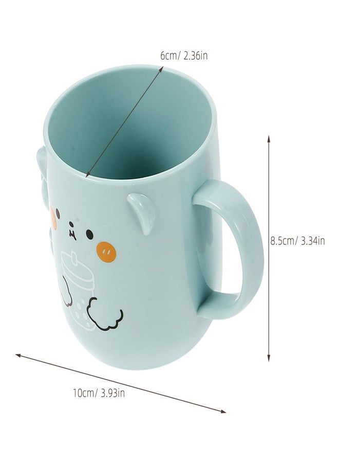 Solustre Cartoon Bathroom Cups for Kids 2-Pack Plastic Toothbrush Holders Reusable Kids Water Mugs with 3D Bear Design - Image 4