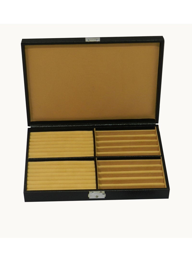 LAVERI LEATHER Laveri 10 Piece Genuine Leather Pen  Case Storage and Fountain Pen , Chain, Braslets ,Ring And Cufflinks Organizer Box with Key Lock  - Image 1