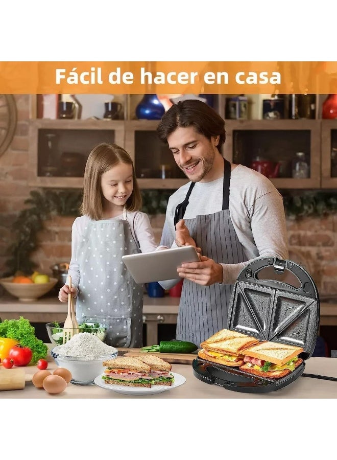 MUNTAQI صانعة السندويشات 5 في 1 مع لوحات قابلة للتبديل – وافل، شواية، بانيني، دونات وضغط السندويش – غير لاصقة، سهلة التنظيف، آلة إفطار مدمجة للمطبخ المنزلي - Image 2