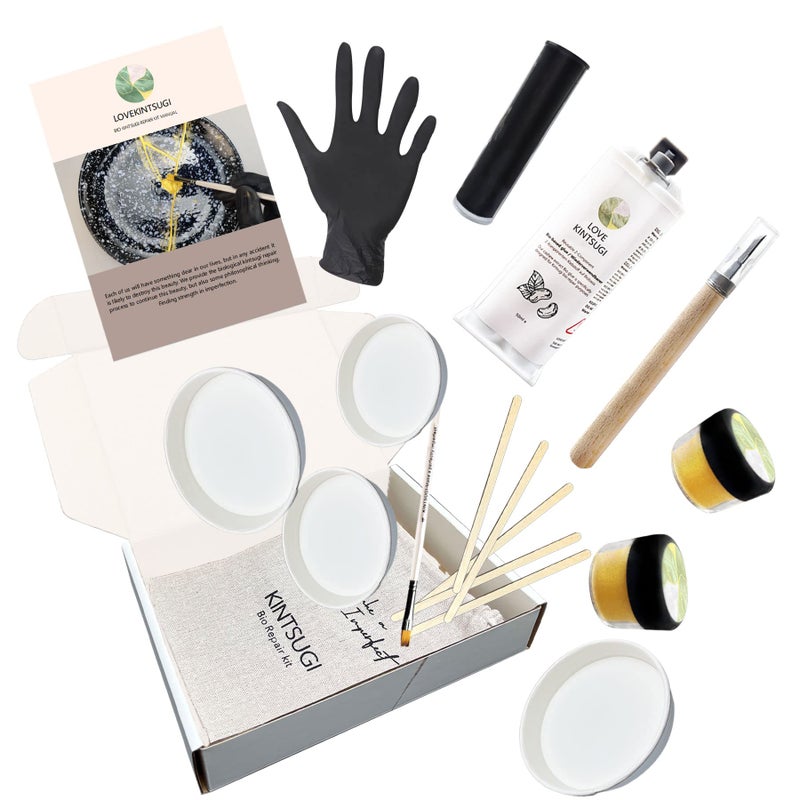 EIGTWEN Bio Kintsugi Repair Kit, Food Safety Bio Resin Kintsugi Kit, Bio Based - Dishwasher Safety - Repair Your Meaningful Objects with Bio Glue, Perfect for Beginners, Japanese Art Kintsugi Craft - Image 1
