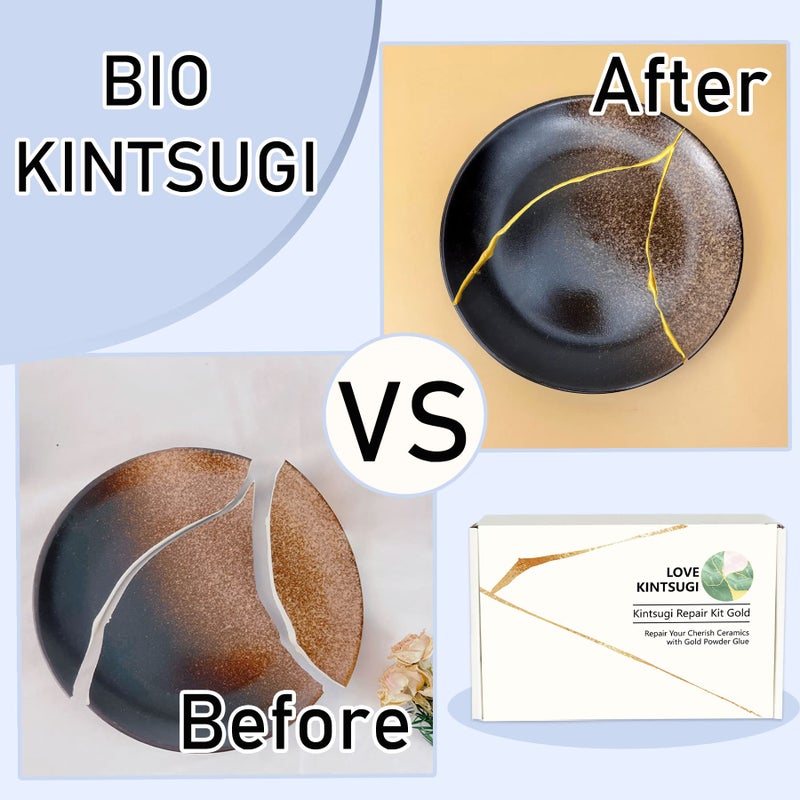 EIGTWEN Bio Kintsugi Repair Kit, Food Safety Bio Resin Kintsugi Kit, Bio Based - Dishwasher Safety - Repair Your Meaningful Objects with Bio Glue, Perfect for Beginners, Japanese Art Kintsugi Craft - Image 3