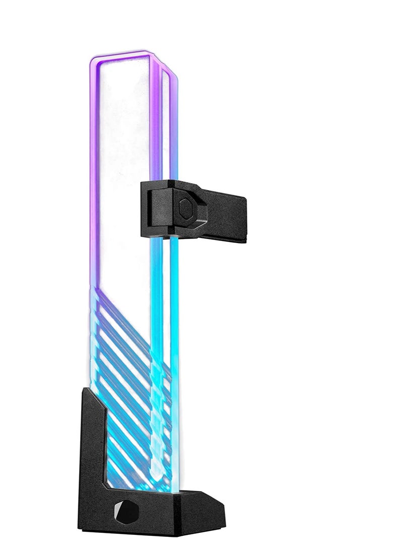 Cooler Master ARGB GPU Holder – Tempered Glass, Universal Bracket, Multi-Orientation (MCA-U000R-GSBTG-00) Black/Clear - Image 1