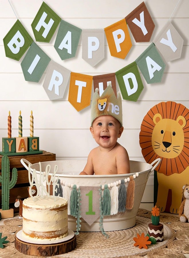 DCJHFJ Wild One Happy Birthday Banner - Image 4