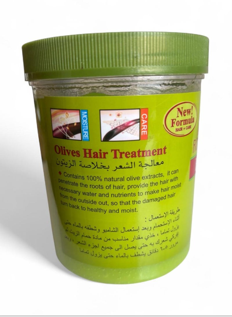 ROUSHUN 500ml Olive Oil Hair Treatment Olive Oil Essence Smoothing Repairing Hair Mask Cooling Mask Dry and Frizzy Hair Conditioner Olive Oil - Image 2