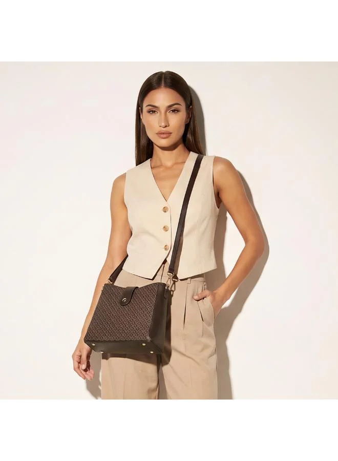 Sasha Sasha Geometric Print Tote Bag with Detachable Strap
