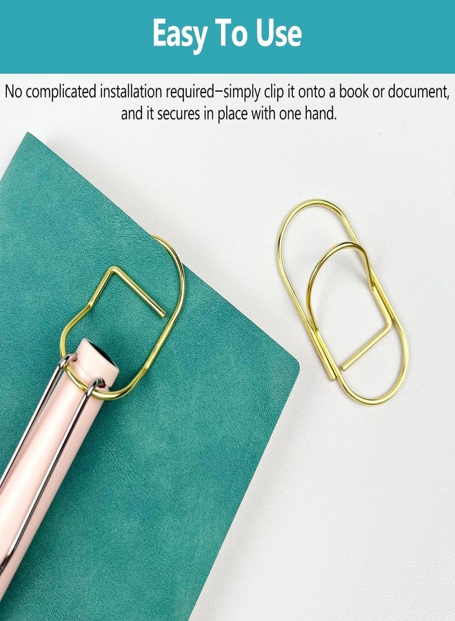 Brvlsoc 15-Pack Gold Stainless Steel Pen Clips - Rust-Resistant Notebook & Journal Pencil Holders for Books, Clipboards, and Papers - Image 4