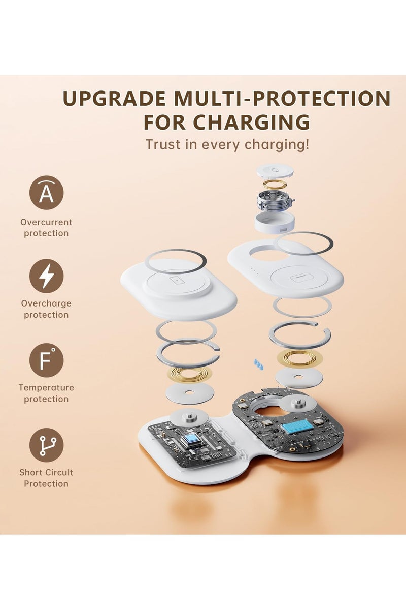 2025 Traveling Portable Wireless Mag-Safe Fast Charging Station,Magnetic 3 in 1 Charger for iPhone 16 15 14 13 12 Pro Max Plus,Apple Watch Series & Air pods 4 3 2 Pro-Gifts for Family - Image 2