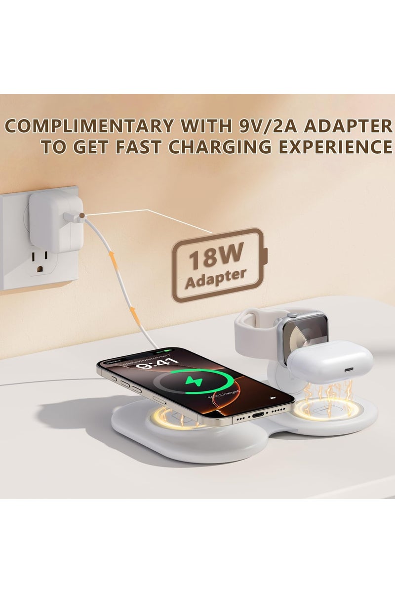 2025 Traveling Portable Wireless Mag-Safe Fast Charging Station,Magnetic 3 in 1 Charger for iPhone 16 15 14 13 12 Pro Max Plus,Apple Watch Series & Air pods 4 3 2 Pro-Gifts for Family - Image 3