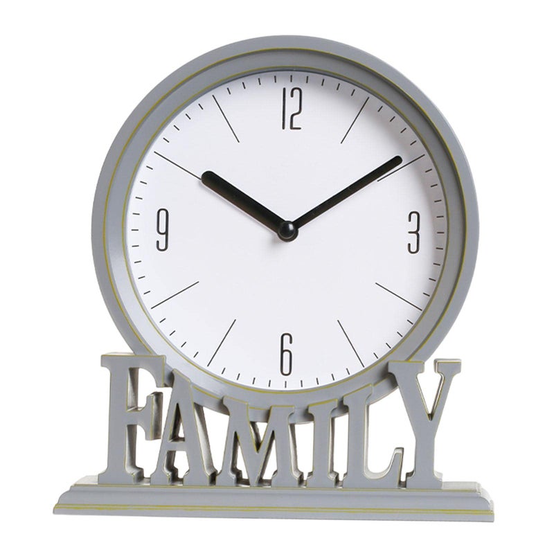 Baoblaze Table Clocks Shelf Family Decorative Non Ticking Easy to Read Fireplace Mantel Clocks Desk Clock for Bathroom Farmhouse Office Hallway Loft Gray