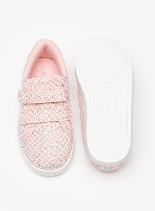 فلورا بيلا من شو إكسبرس Girl's Textured Casual Sneakers Shoes With Hook And Loop Closure Ramadan Collection