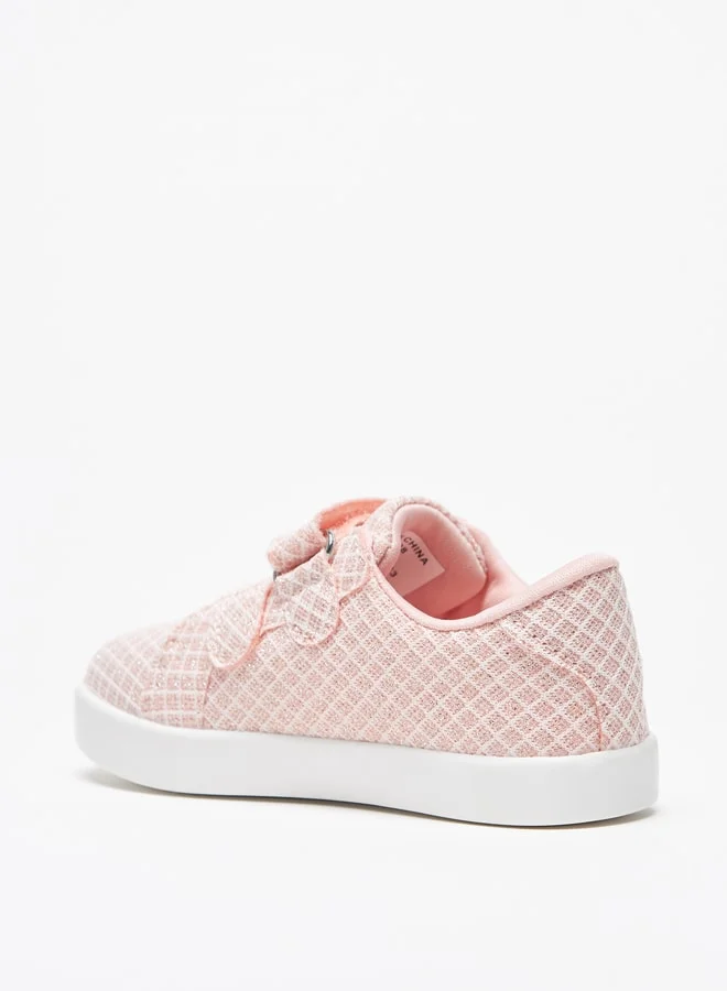 فلورا بيلا من شو إكسبرس Girl's Textured Casual Sneakers Shoes With Hook And Loop Closure Ramadan Collection