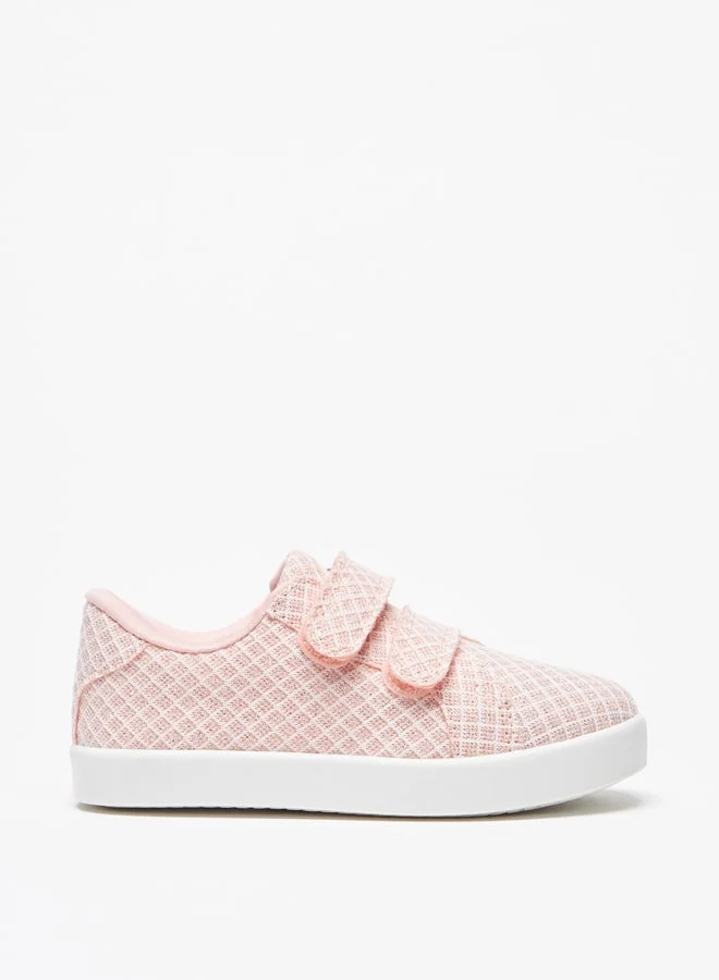 فلورا بيلا من شو إكسبرس Girl's Textured Casual Sneakers Shoes With Hook And Loop Closure Ramadan Collection