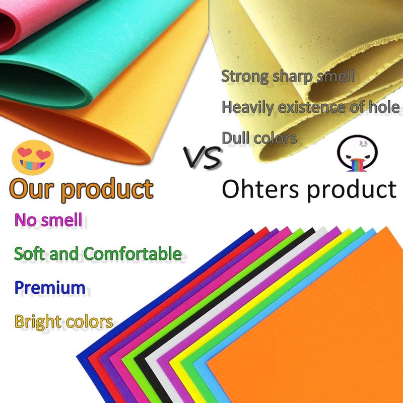 MEARCOOH 84PACK Foam Craft Sheets 8.5x5.5 inch Eva Color Bulk Foam Paper Set for Art Craft Projects DIY Handcraft by MEARCOOH - Image 3