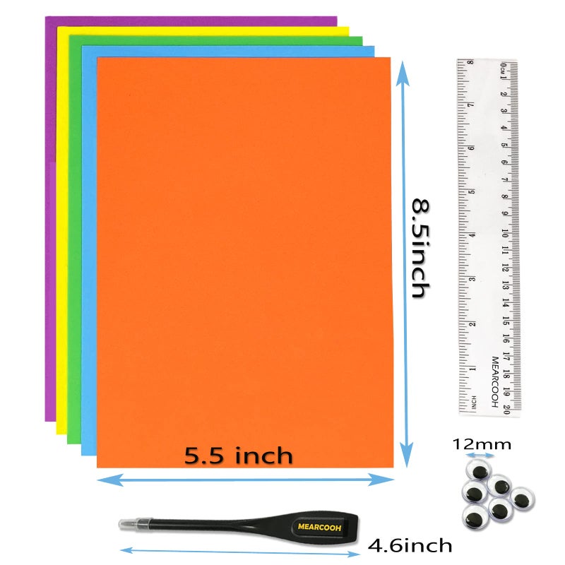 MEARCOOH 84PACK Foam Craft Sheets 8.5x5.5 inch Eva Color Bulk Foam Paper Set for Art Craft Projects DIY Handcraft by MEARCOOH - Image 2