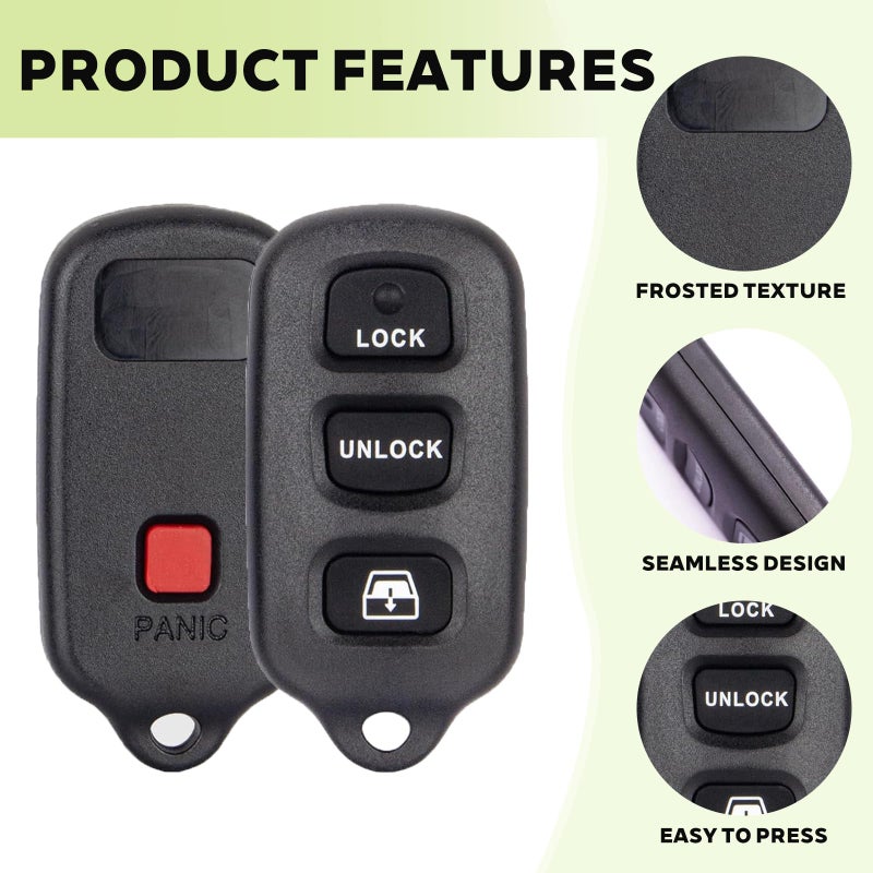 JJCHQ Key Fob Shell Case for Toyota 4Runner 1999 2000 2001 2002 2003 2004 2005 2006 2007 2008 2009/Sequoia 2001-2007 HYQ12BBX HYQ12BAN HYQ1512Y 4 Button Keyless Entry Remote Car Key Pad Cover Replacement - Image 4