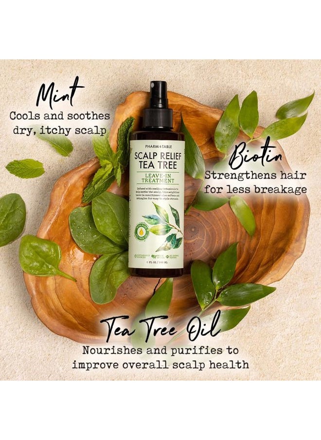 Pharm to Table - Scalp Relief Tea Tree Leave-In Conditioner, Soothes Itchy, Dry Scalp, Hydrates, Detangles & Nourishes Hair, Lightweight Formula, 240ml/8 fl oz - Image 1