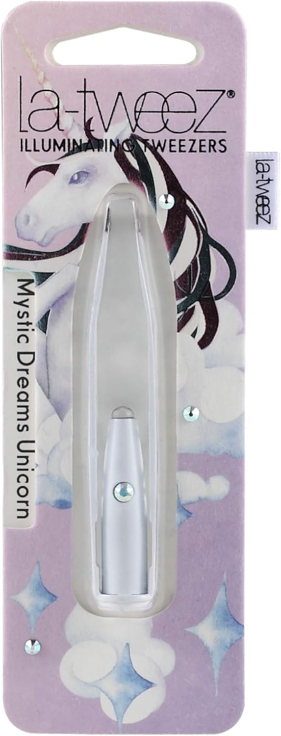la-tweez Mystic Dreams Unicorn White Glimmer Limited Edition Finish Illuminating Tweezers - Image 1