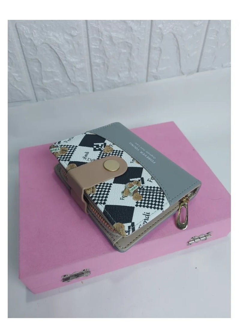 leather women's wallet High Quality grey  - Image 2