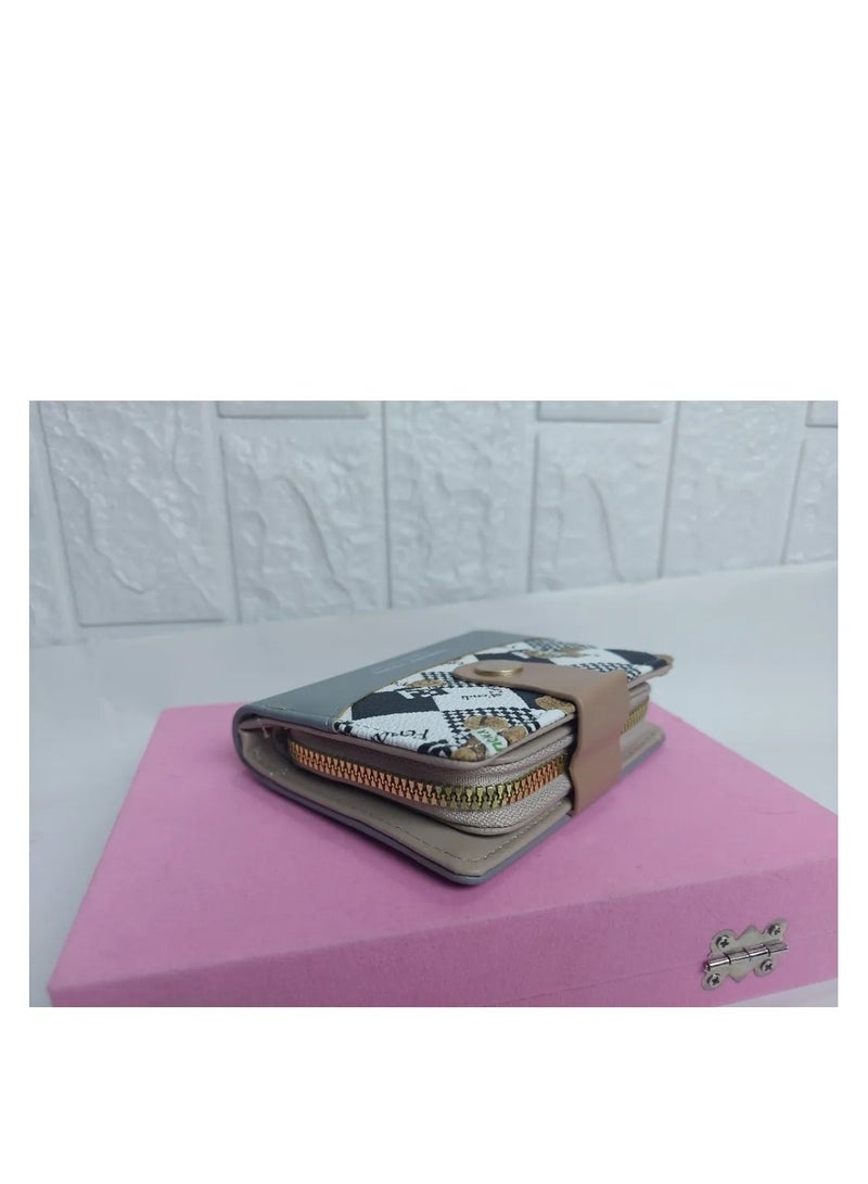 leather women's wallet High Quality grey  - Image 3