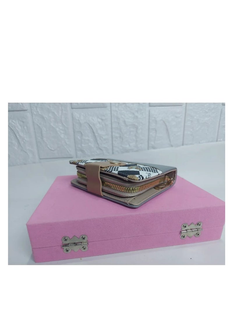 leather women's wallet High Quality grey  - Image 5