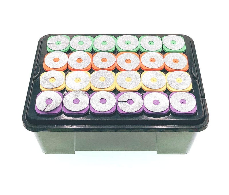 HORTIPOTS 2-Layered Clone Collars w 2 in Net Pots & Reflective Lids, Replacement for 24-Sited DWC Cutting Clone & Seedling Root System (4-Colored Pack of 25) - Image 5