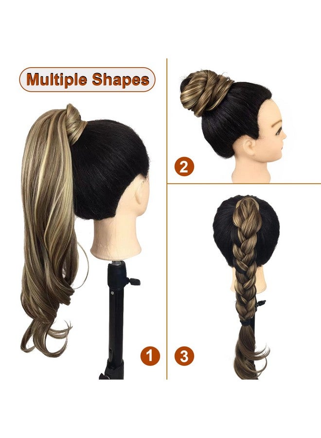 Chicmoi Black Ponytail Extainson 32 Inch Flexible Wrap Around Ponytail Hair Extension Long Wavy Pony Tails hair Extension 1B Natural Black Synthetic Hairpieces For Women and Girls - Image 5