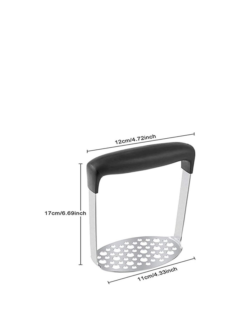 NIBEMINENT Potato Masher,Smooth Masher Stainless Steel Baby Food Fruit Vegetable with Black Handle for Mashed Vegetables and Fruits - Image 4