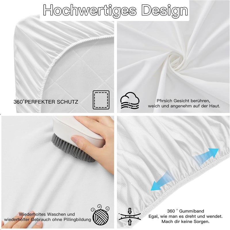 ohano Waterproof Mattress Protector 90 x 200 cm, Fine Flannel Microfibre Fitted Sheet, Incontinence Pad, Moisture Protection Bed Sheet, Waterproof and Breathable Mattress Cover, White - Image 4