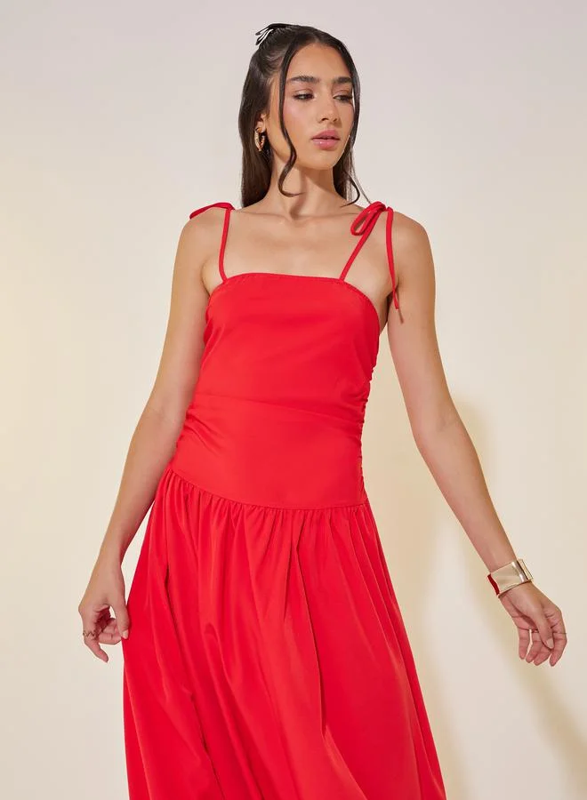 Take Two Tie-Strap Midi Dress