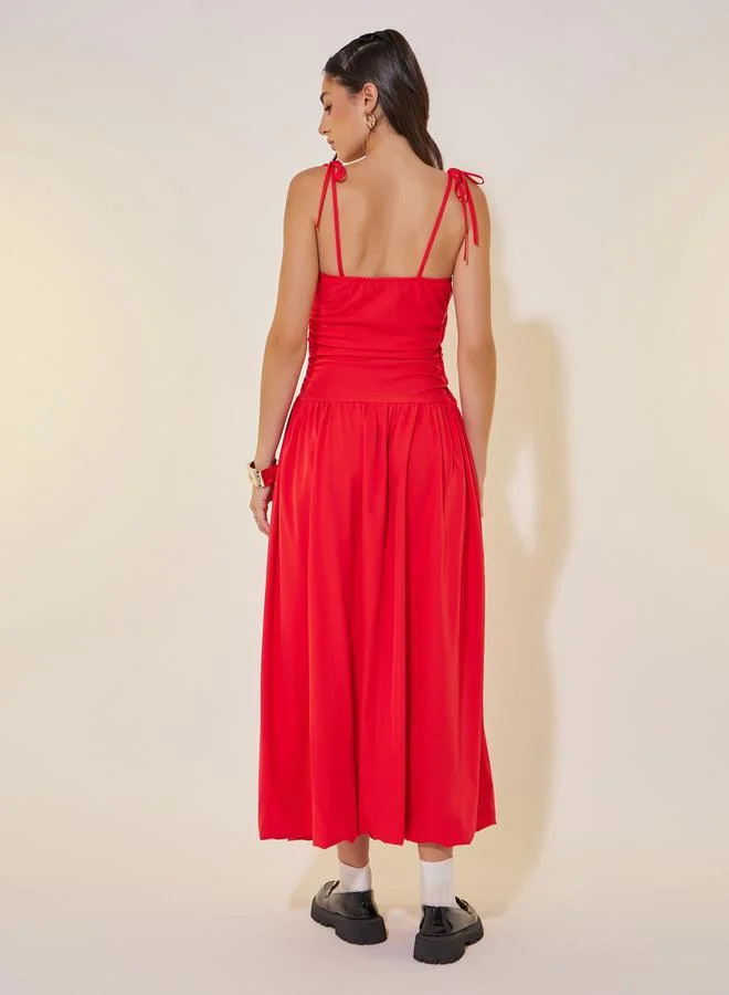 Take Two Tie-Strap Midi Dress