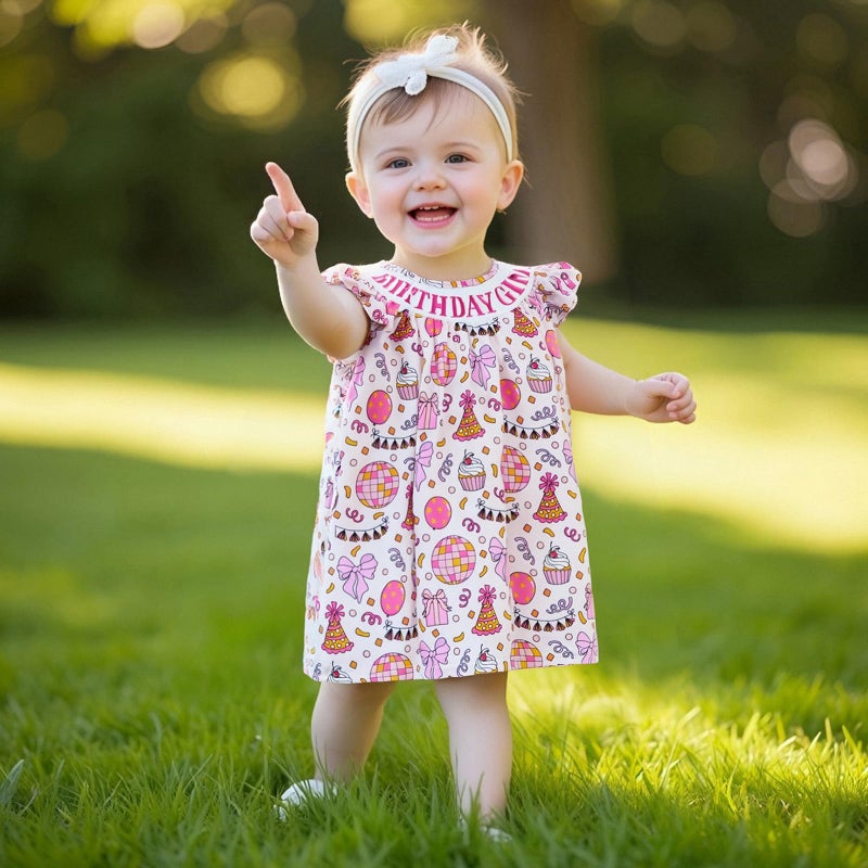 Socutebabe First 2nd 3rd 4th 5th Birthday Outfit Girl Smocked Birthday Dress Toddler Birthday Outfits for Girls (Bow Pink, 4-5 Years) - Image 3