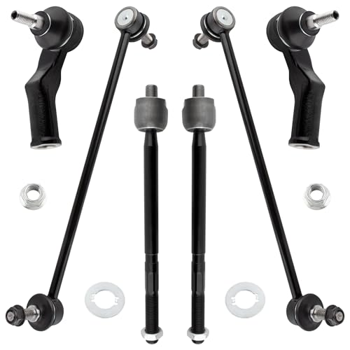 YMAUGP Front Sway Bars & Inner Outer Tie Rods kit for Volvo C30 2008-2013, C70 2006-2013,for Volvo S40 2004 (L5 2.5L & 2.4L Models), S40 2005-2011, V50 2005-2011 K80880 ES800860 ES800861 EV800458 - Image 1