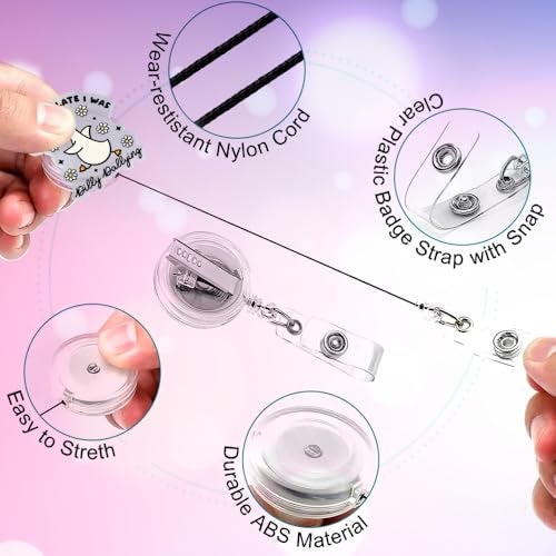 963RW Funny Silly Goose Badge Reel Retractable ID Holder with Alligator Clip for Nurse Nursing Medical Worker & Teacher, Cute Acrylic Badge Accessories for RN CNA LPN Doctor - Image 3