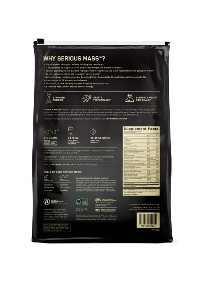 Optimum Nutrition (ON) Serious Mass Vanilla 5.44KG - Image 2