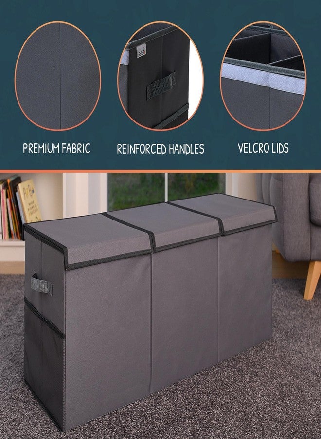 SoftOwl Extra Large Toy Storage Organizer with Lid - Sturdy, Collapsible Toy Chest Storage Box Design - Toys Bin with Dividers for Kids, Nursery, Bedroom, Playroom 37"x16"x14" - Image 3