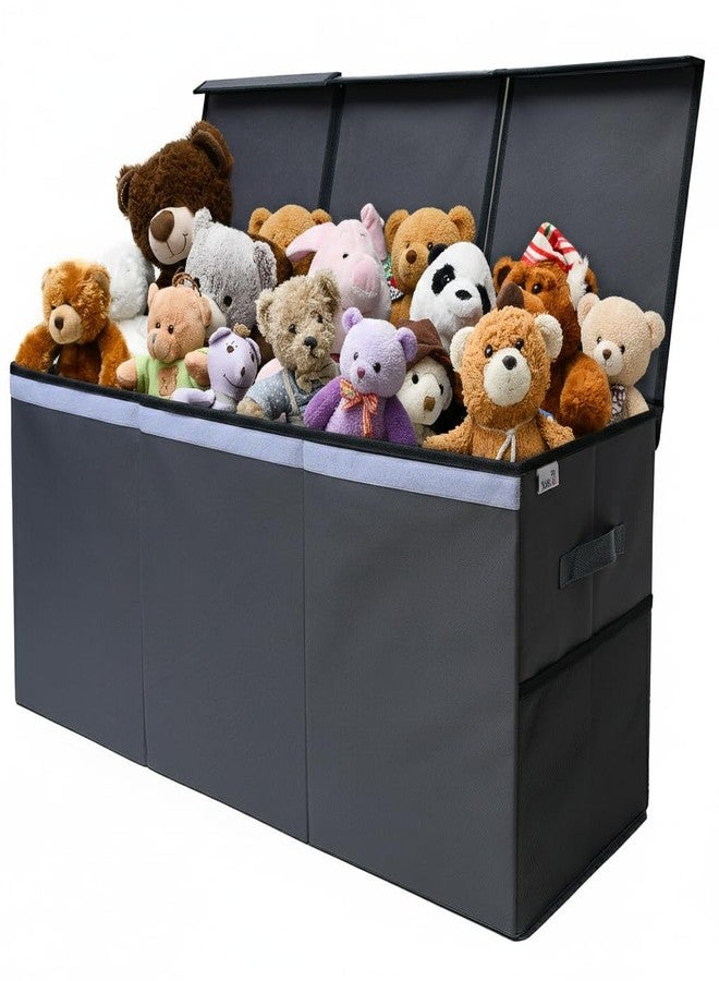 SoftOwl Extra Large Toy Storage Organizer with Lid - Sturdy, Collapsible Toy Chest Storage Box Design - Toys Bin with Dividers for Kids, Nursery, Bedroom, Playroom 37"x16"x14" - Image 1