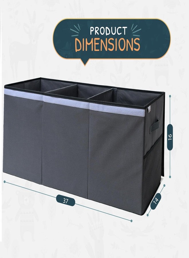 SoftOwl Extra Large Toy Storage Organizer with Lid - Sturdy, Collapsible Toy Chest Storage Box Design - Toys Bin with Dividers for Kids, Nursery, Bedroom, Playroom 37"x16"x14" - Image 2