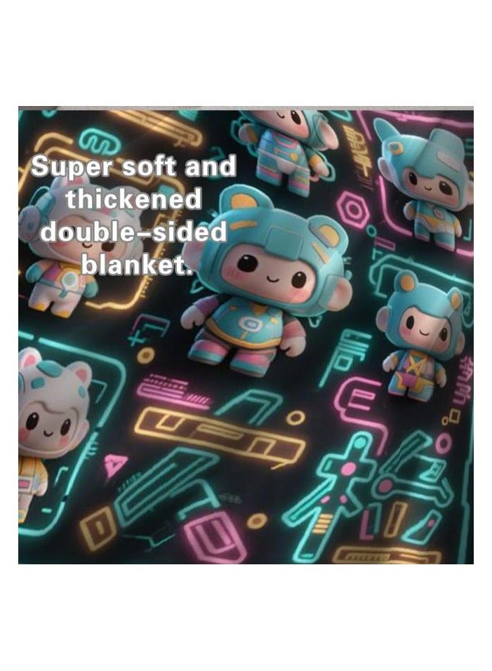 general Children's or student cartoon flannel thin blanket (warm and comfortable, suitable for sleep, games) 100cm*150cm - 99 - Image 1