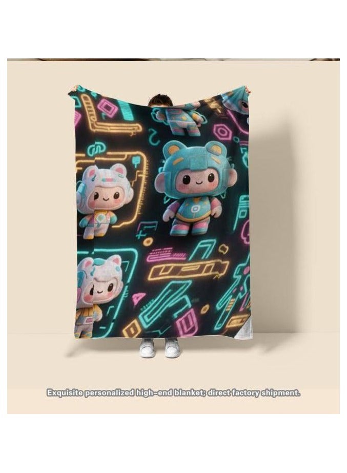 general Children's or student cartoon flannel thin blanket (warm and comfortable, suitable for sleep, games) 100cm*150cm - 99 - Image 4