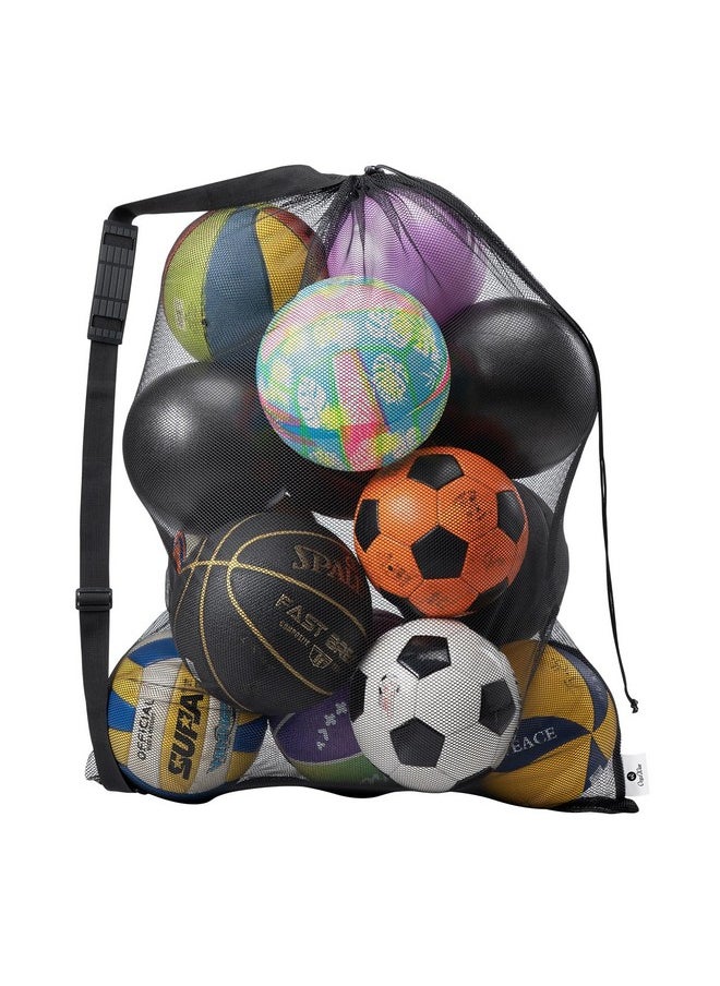 DoGeek Heavy Duty Soccer Ball Net Bag(10-12Balls) Basketball Mesh Ball Bag Soccer Ball Bags Mesh For Coaches Extra Large Mesh Drawstring Bags  - Image 1
