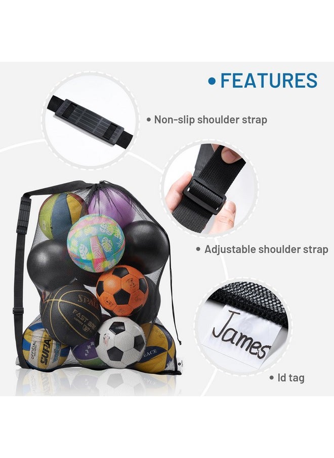 DoGeek Heavy Duty Soccer Ball Net Bag(10-12Balls) Basketball Mesh Ball Bag Soccer Ball Bags Mesh For Coaches Extra Large Mesh Drawstring Bags  - Image 3