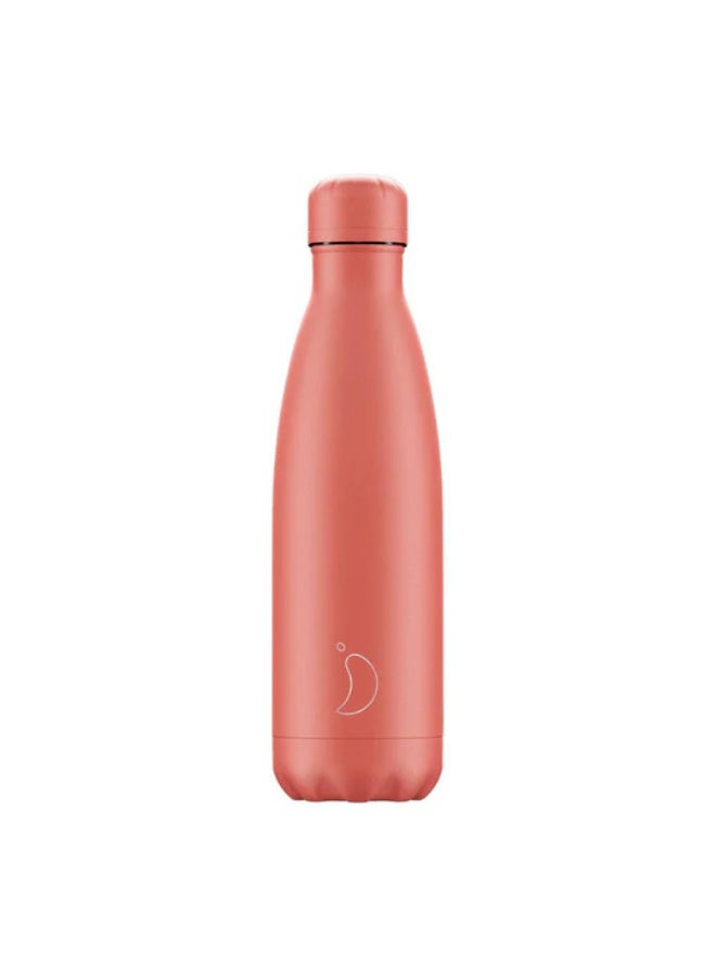 Chilly's | Water Bottle | Original | Pastel | 500ml | All Coral - Image 1