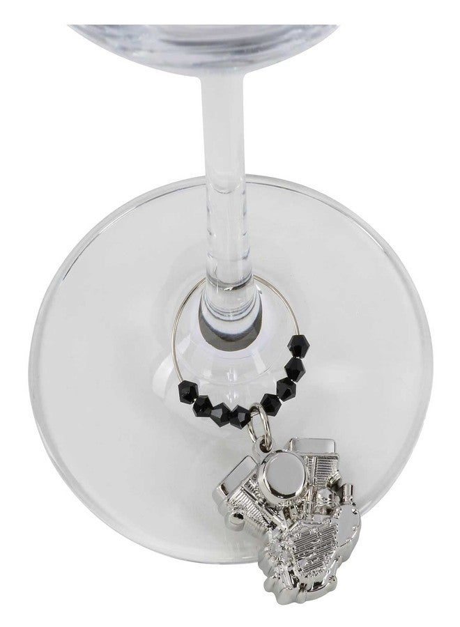 هارلي ديفيدسون مجموعة سدادة زجاجة نبيذ وزينة لكأس نبيذ بتصميم محرك هارلي-ديفيدسون بار آند شيلد - Image 3