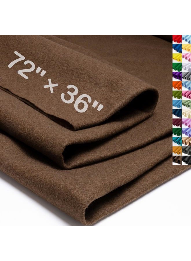 XSEINO Chocolate Brown Large Felt Fabric 72" X 36 "(2 Square Yards), 1.4 mm Thick Soft Felt Fabric Sheet for Crafts, Brown Series Colors Soft Nonwoven Fabric, Fit for Decoration, Sewing, DIY Crafts - Image 1